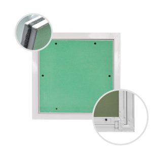 Botole in cartongesso con profilo laccato bianco sp. 12,5 mm