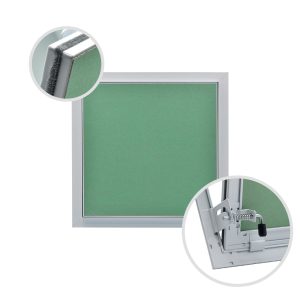 Botole in cartongesso con profilo laccato bianco con molla in appoggio per confrosoffitto 12,5 mm