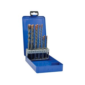 SDS + Professionale a 4 taglienti in cassetta di metallo - assortimento 10 punte