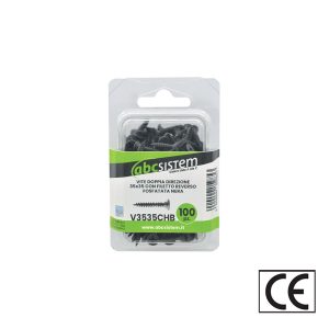 Vite doppia direzione con filetto reverso fosfatata nera
