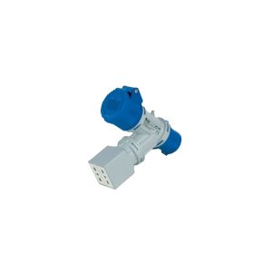 Moltiplicatore adattatore mobile a 2 uscite con spina 16A 2P+E 50/60 Hz IP44