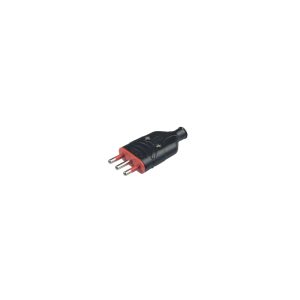 Spina in gomma antischiacciamento 10A 250V - Nera