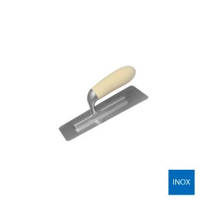 Frattone lama in acciaio inox trapezoidale con impugnatura in legno a bordo  arrotondato